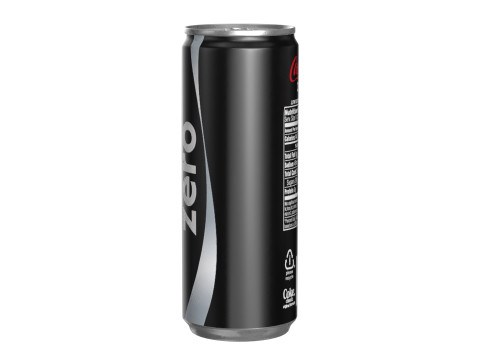 Coca Cola Zero Drink Can Slim 250ml 02 3D Модель