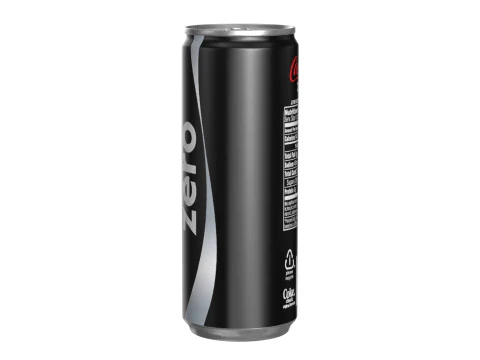 Coca Cola Zero Drink Can Slim 250ml 02 3D Model