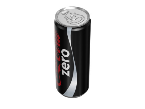 Coca Cola Zero Drink Can Slim 250ml 02 3D Модель