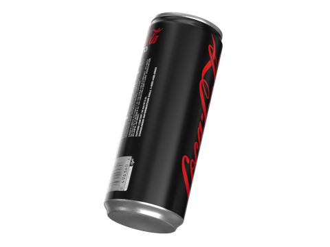 Coca Cola Zero Drink Can Slim 250ml 02 3D Модель