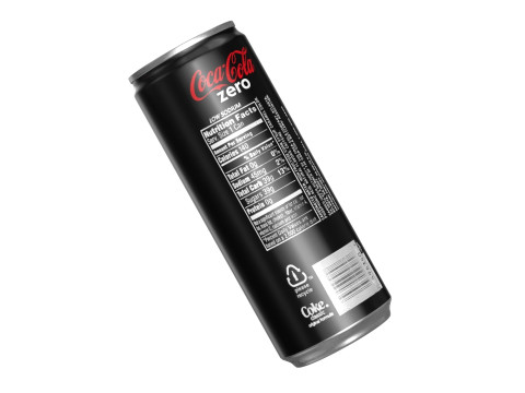 Coca Cola Zero Drink Can Slim 250ml 02 3D Модель