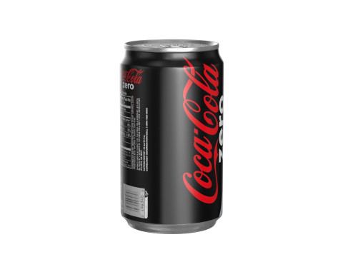 Coca Cola Zero Drink Can Sleek 200ml 03 3D-Modell