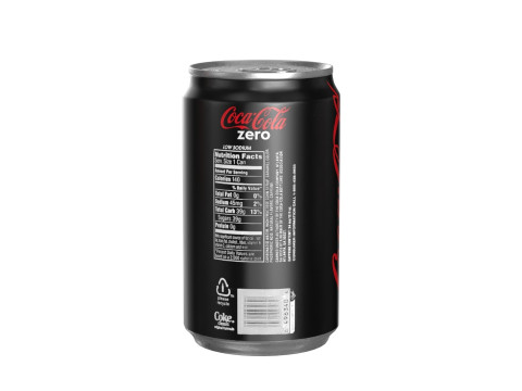 Coca Cola Zero Drink Can Sleek 200ml 03 3D-Modell