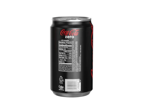 Coca Cola Zero Drink Can Sleek 200ml 03 3D Model