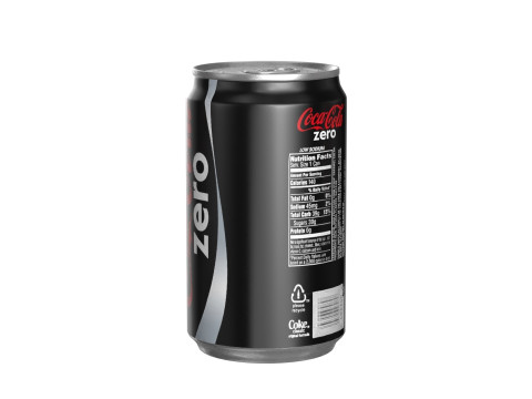 Coca Cola Zero Drink Can Sleek 200ml 03 3D-Modell