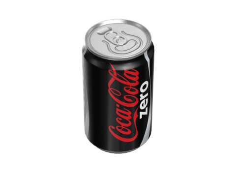 Coca Cola Zero Drink Can Sleek 200ml 03 3D-Modell