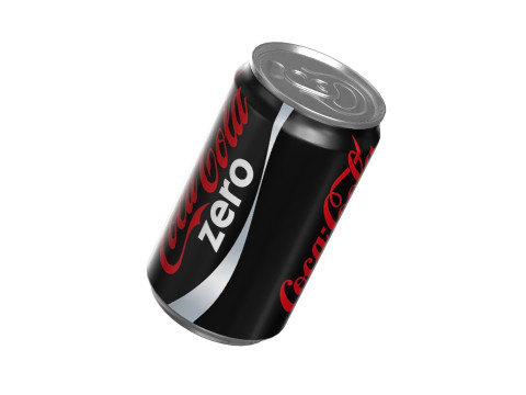 Coca Cola Zero Drink Can Sleek 200ml 03 3D-Modell