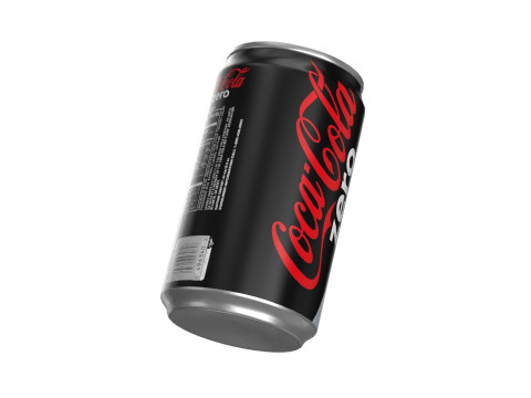 Coca Cola Zero Drink Can Sleek 200ml 03 3D-Modell