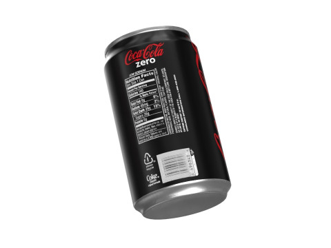Coca Cola Zero Drink Can Sleek 200ml 03 3D-Modell