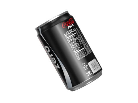 Coca Cola Zero Drink Can Sleek 200ml 03 3D-Modell