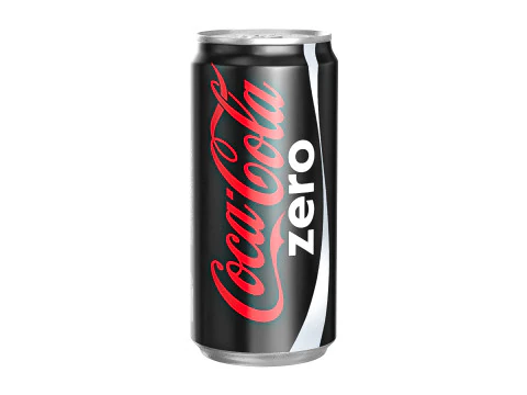 Coca Cola Zero Drink Can Sleek 250ml 04 3D Model