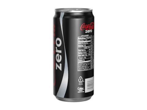 Coca Cola Zero Drink Can Sleek 250ml 04 Modèle 3D