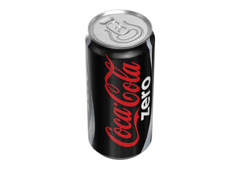 Coca Cola Zero Drink Can Sleek 250ml 04 3D Model