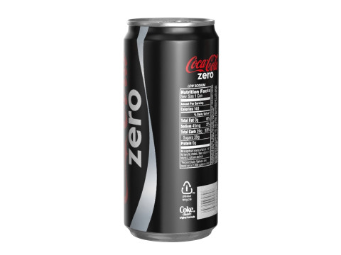 Coca Cola Zero Drink Can Sleek 270ml 05 Modelo 3D