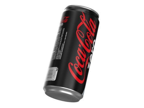 Coca Cola Zero Drink Can Sleek 270ml 05 Modelo 3D