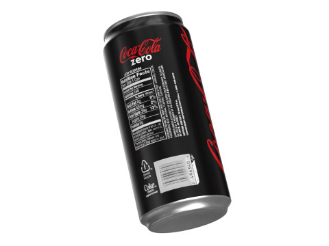 Coca Cola Zero Drink Can Sleek 270ml 05 Modelo 3D
