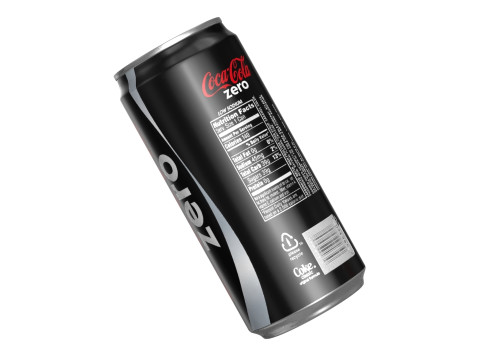 Coca Cola Zero Drink Can Sleek 270ml 05 Modelo 3D