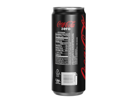 Coca Cola Zero Drink Can Sleek 310ml 06 3D-Modell