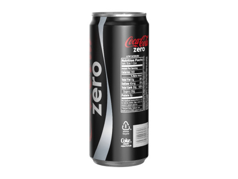 Coca Cola Zero Drink Can Sleek 310ml 06 3D-Modell