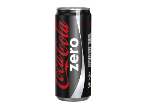 Coca Cola Zero Drink Can Sleek 310ml 06 3D-Modell