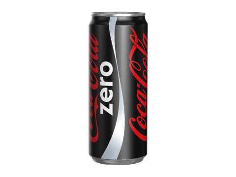 Coca Cola Zero Drink Can Sleek 310ml 06 3D-Modell