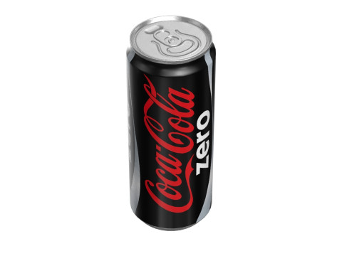 Coca Cola Zero Drink Can Sleek 310ml 06 3D-Modell