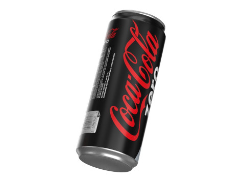 Coca Cola Zero Drink Can Sleek 310ml 06 3D-Modell