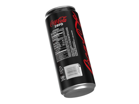 Coca Cola Zero Drink Can Sleek 310ml 06 3D-Modell