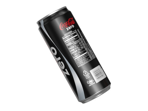 Coca Cola Zero Drink Can Sleek 310ml 06 3D-Modell