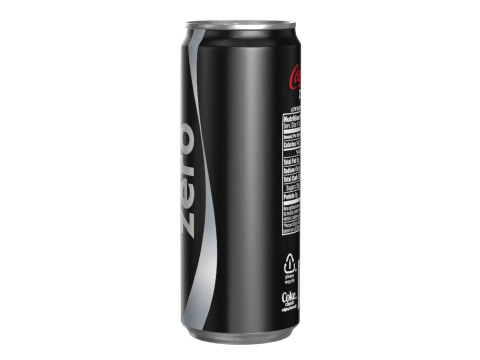 Coca Cola Zero Drink Can Sleek 330ml 07 3D Модель