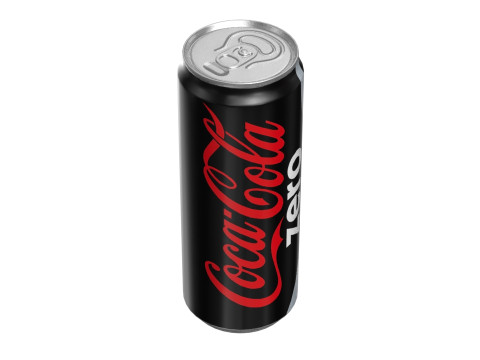 Coca Cola Zero Drink Can Sleek 330ml 07 3D Модель