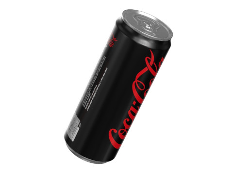 Coca Cola Zero Drink Can Sleek 330ml 07 3D Модель