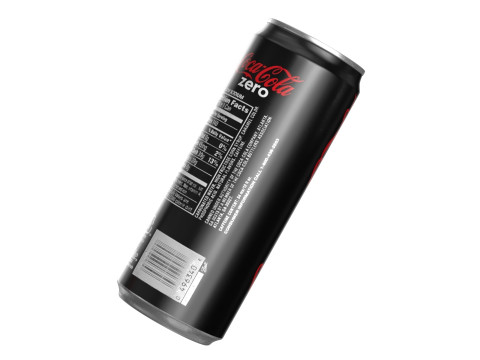 Coca Cola Zero Drink Can Sleek 330ml 07 3D Модель