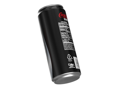 Coca Cola Zero Drink Can Sleek 330ml 07 3D Модель