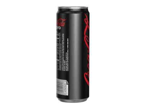 Coca Cola Zero Drink Can Sleek 355ml 08 Model 3D