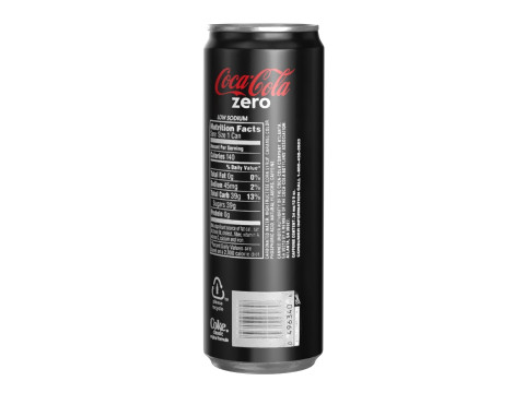 Coca Cola Zero Drink Can Sleek 355ml 08 Model 3D