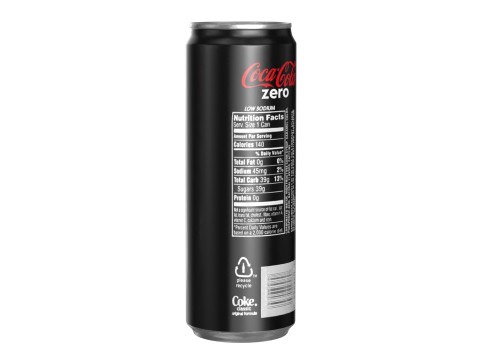 Coca Cola Zero Drink Can Sleek 355ml 08 Model 3D