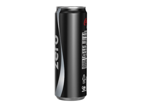 Coca Cola Zero Drink Can Sleek 355ml 08 Model 3D