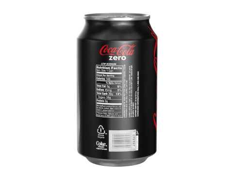Coca Cola Zero Drink Can 330ml 10 3D Model