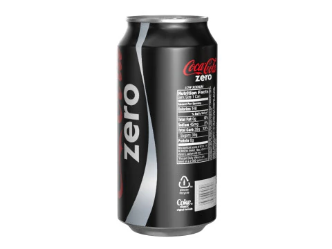 Bebida Coca Cola Zero Lata 375ml 12 Modelo 3D