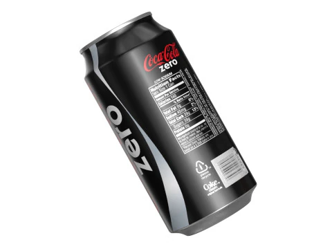 Bebida Coca Cola Zero Lata 375ml 12 Modelo 3D