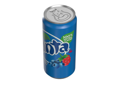 Fanta Berry Drink Can Sleek 250ml 04 3D-Modell