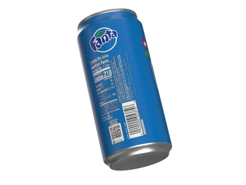 Fanta Berry Drink Can Sleek 250ml 04 3D-Modell