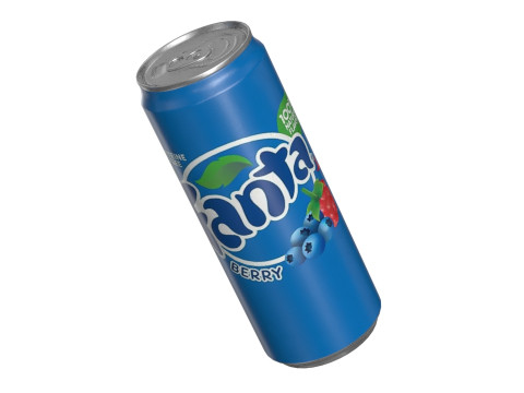 Fanta Berry Drink Can Sleek 330ml 07 3Dモデル