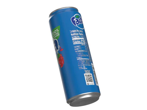 Fanta Berry Drink Can Sleek 355ml 08 3D Model