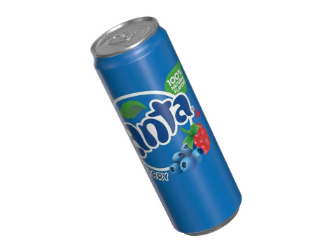 Fanta Berry Drink Can Sleek 355ml 08 3D Model