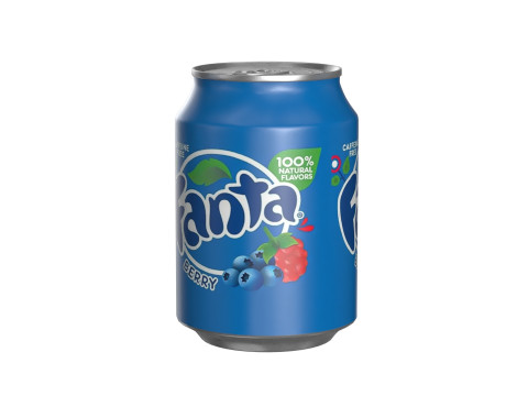 Fanta Berry Drink Can 250ml 09 3D Модель