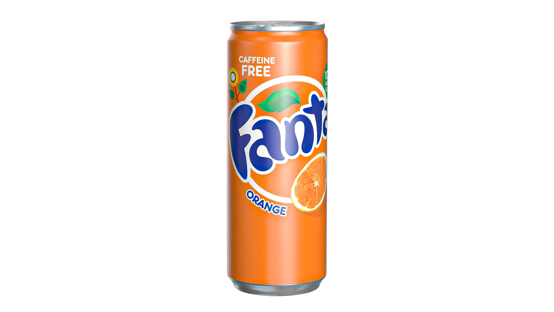 Fanta Drink Can Slim 250ml 02 3D Model .c4d .max .obj .3ds .fbx .stl .blend