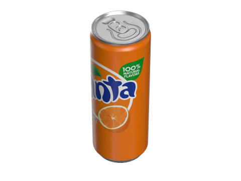 Fanta Drink Can Slim 250ml 02 Model 3D