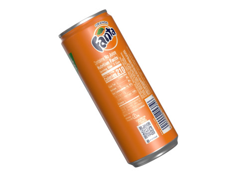 Fanta Drink Can Slim 250ml 02 Model 3D